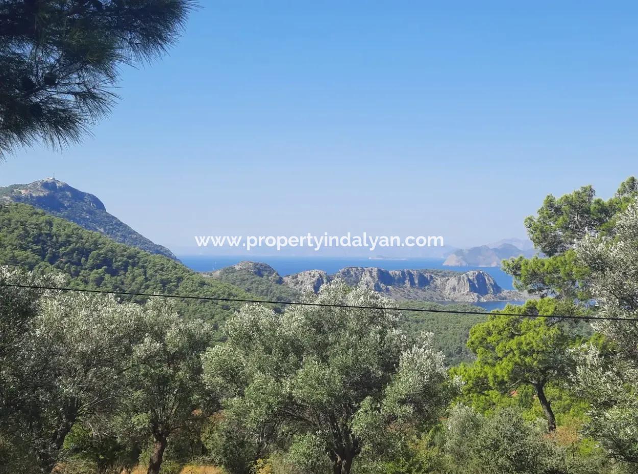 Mugla Gökbelde See- Und Meerblick 1000M2 Land Zum Verkauf