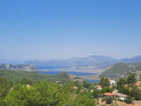 Dalyan Gökbelde See- Und Meerblick Freistehende Eigentumsurkunde Zum Verkauf 82 M2 Land Zum Verkauf