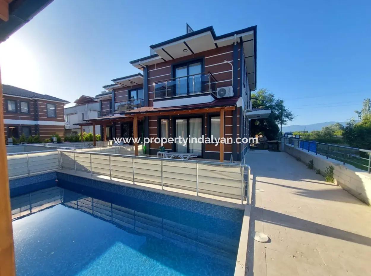 Furnished Duplex With Swimming Pool In Muğla Dalyanda Complex