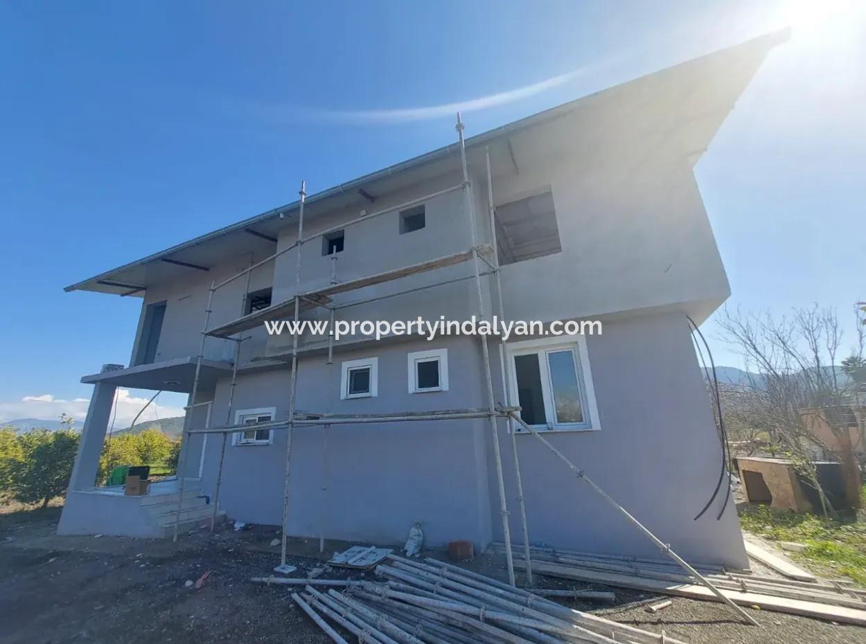 100 M2, 2 1, Detached New Apartment In Ortaca Okçular For Rent Without Furniture